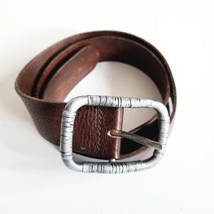 Fabio Corti Brown Leather Belt Made in Italy (40”)